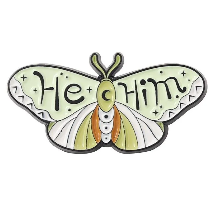 butterfly pronouns enamel pins custom she her he him they them brooches lapel badges insect jewelry gift for kids friends 1421 d3