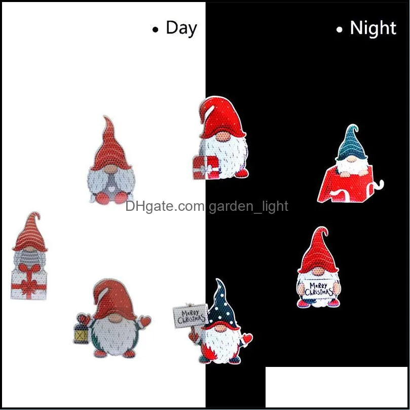 christmas car magnetic stickers light bulb santa claus snowman reflective sticker decorations