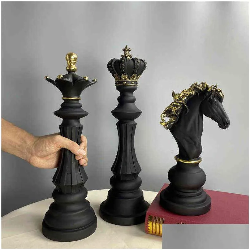 decorative objects figurines vilead chess pieces figurines for interior the queens gambit decor office living room home decoration modern chessmen gifts