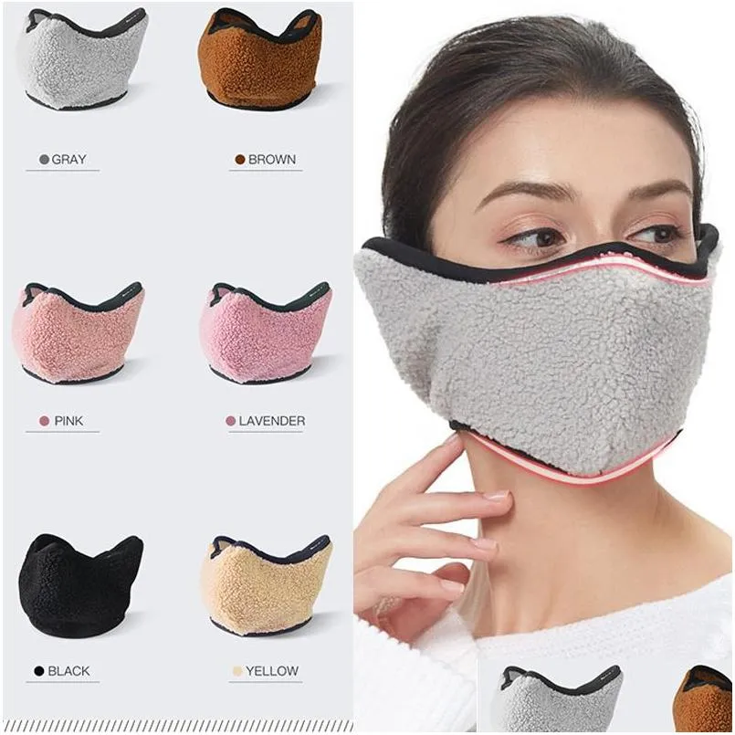 unisex earmuff teddy cashmere warm cotton allinclusive ear masks riding reusable washable breathable dustproof cold mask yl0080