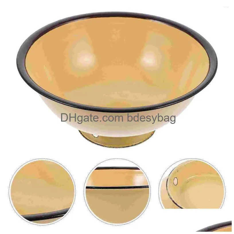 bowls bowl enamel mixing soup enamelware serving basin noodle vintage storage salad kitchen cereal for large porcelain retro