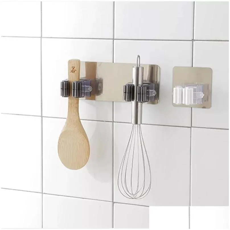 adhesive multipurpose hooks wall mounted mop organizer holder rackbrush broom hanger hook kitchen bathroom strong hook