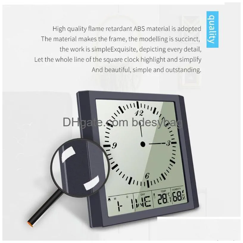 multifunctional electronic digital wall clock smart display big screen hygrometer alarm calendar week desk table clocks