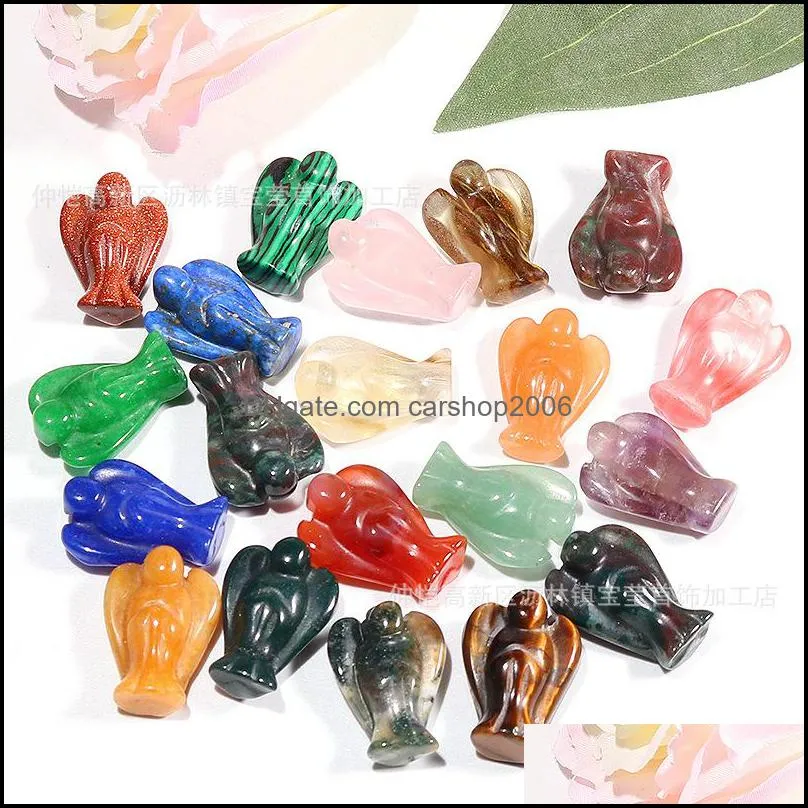 natural crystal stone ornaments carved 15x20mm angel chakra reiki healing quartz jewelry making home decor