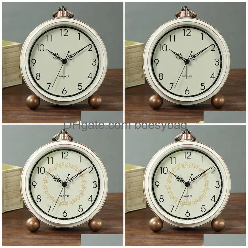 desk table clocks european fashion alarm clock retro mute creative simple small bedside horloge home decoration df50zz