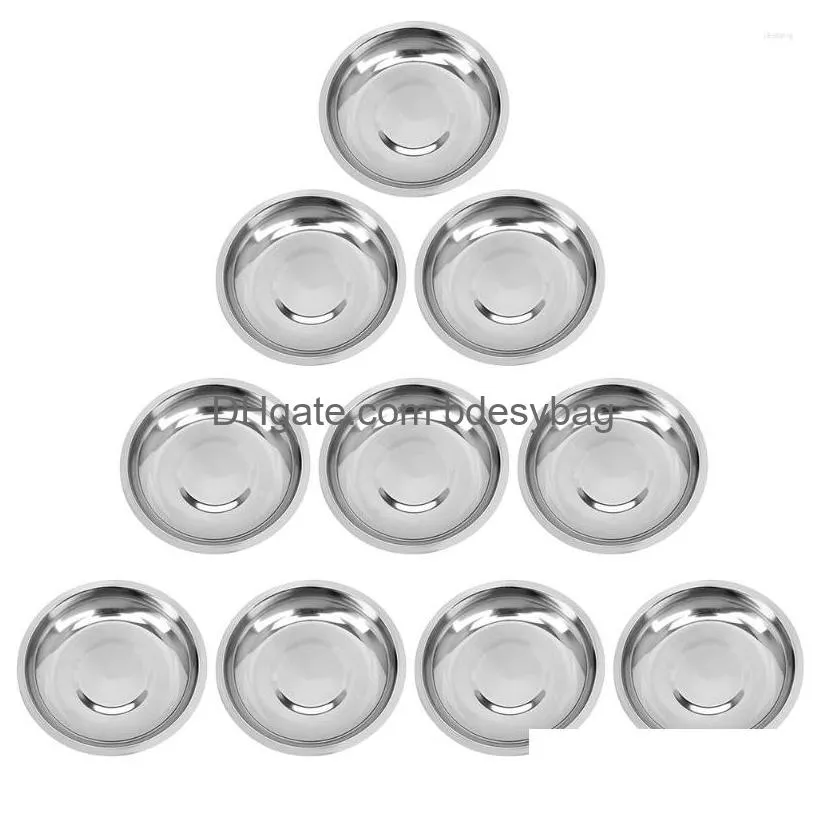 bowls dish sauce dipping plate dishes plates soy bowl steel round sushi appetizer tray stainless seasoning mustard mini small