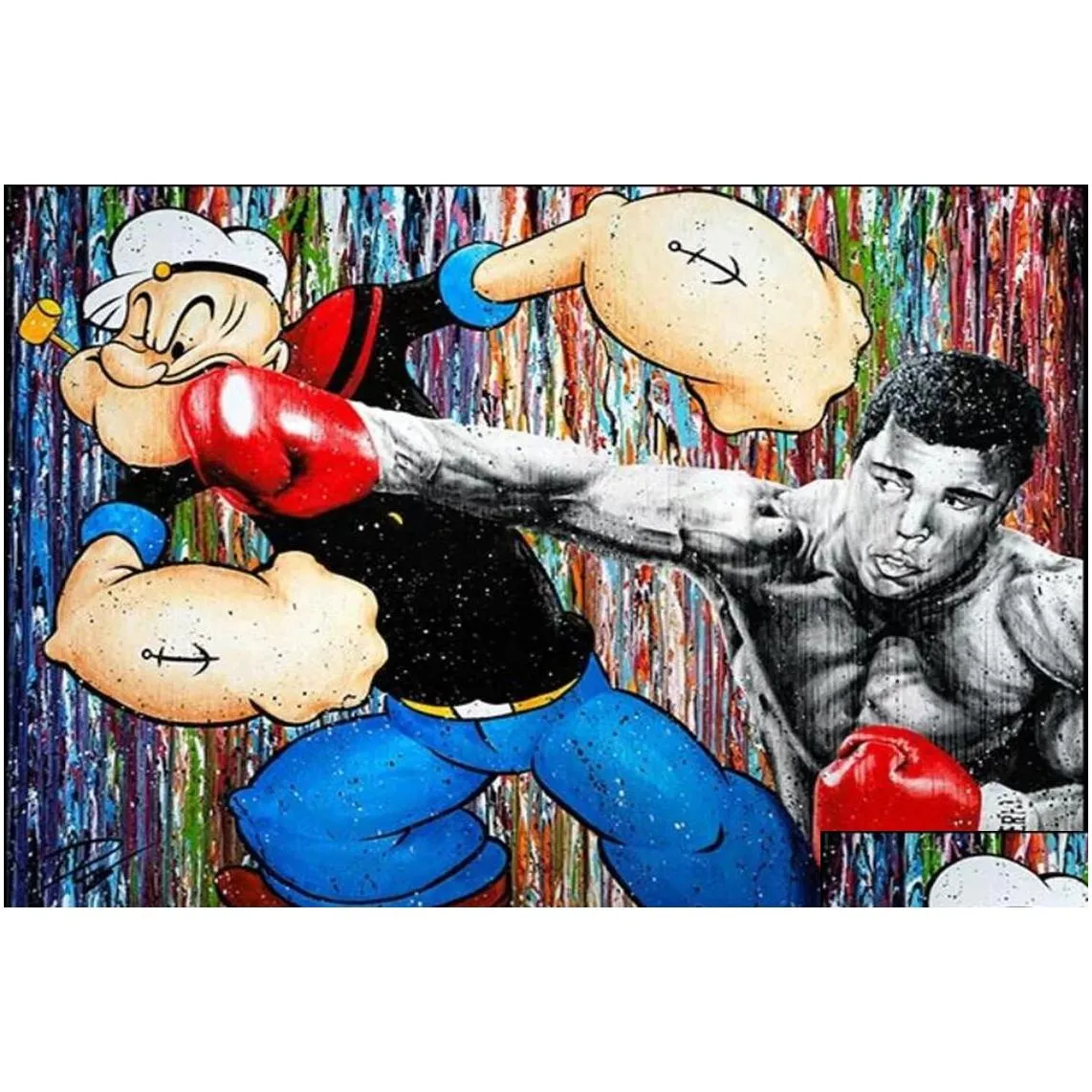 modern graffiti art boxing match art decoration hd quality kindergarten kids children room picture room poster canvas painting