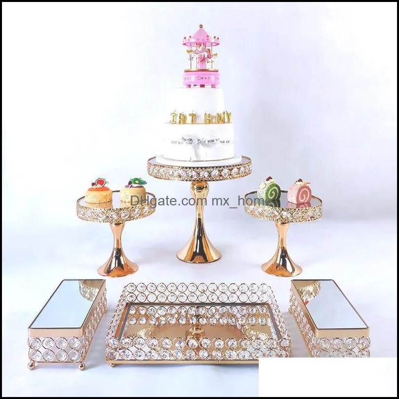 gold 39pcs electroplate wedding cake stand set dessert birthday party cupcake plate rack other bakeware