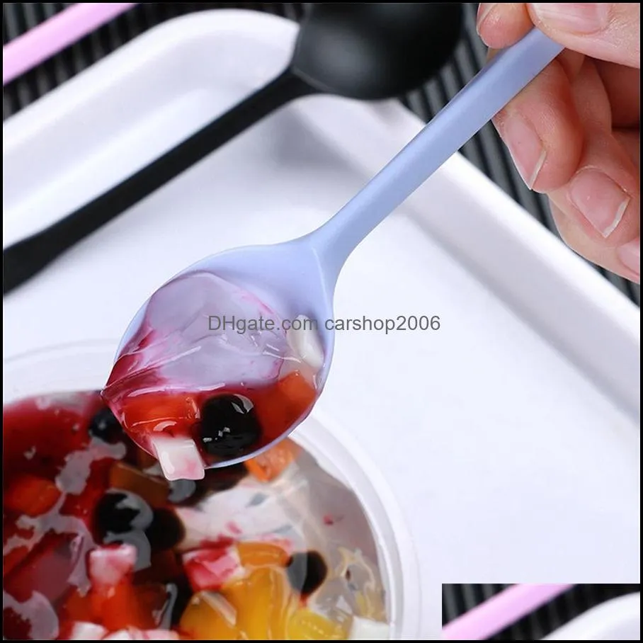 disposable plastic spoon golden turtle spoon thickened independent packaging fire round head dessert porridge soup100pcs