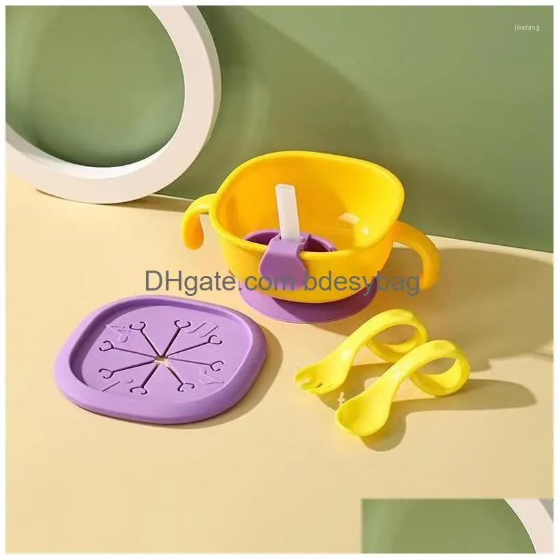 bowls childrens dishes baby silicone suckered bowl tableware set retro kids plate suction feeding tab