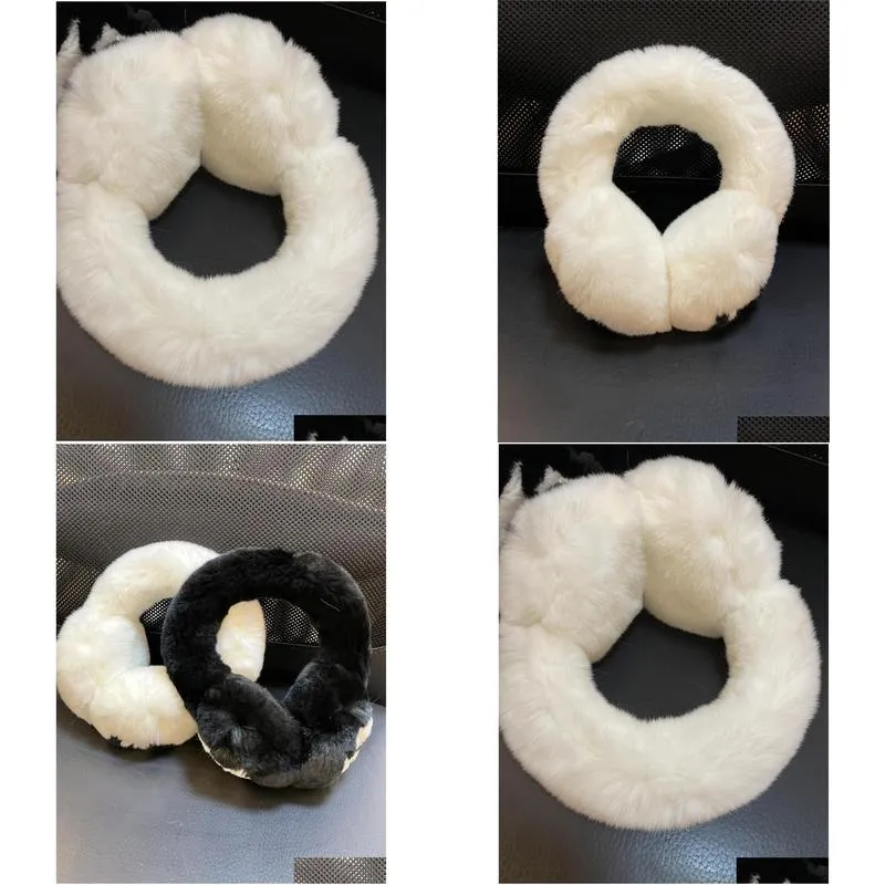 good quality earmuffs real rabbit fur plus velvet winter warm fashion earmuffs soft 2 colors classic style