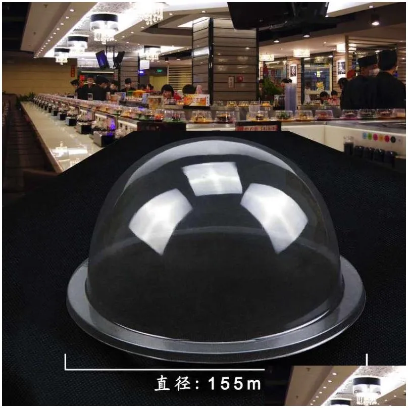 tools plastic lid for sushi dish buffet conveyor belt reusable transparent cake plate food cover restaurant accessories