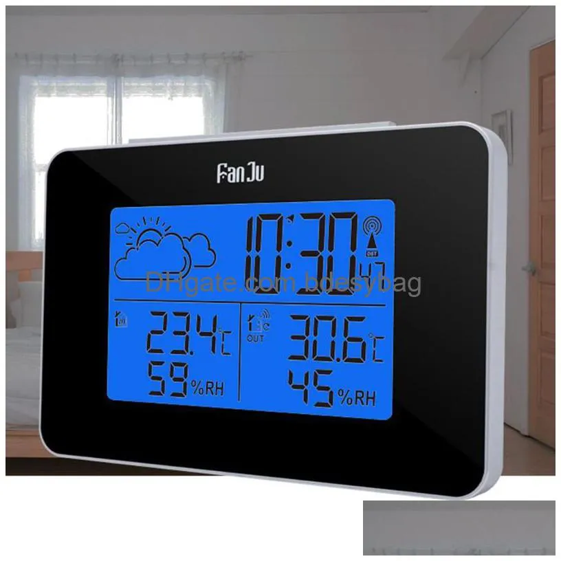 desk table clocks perpetual calendar multifunction weather clock electronic alarm indoor outdoor temperature humidity snooze