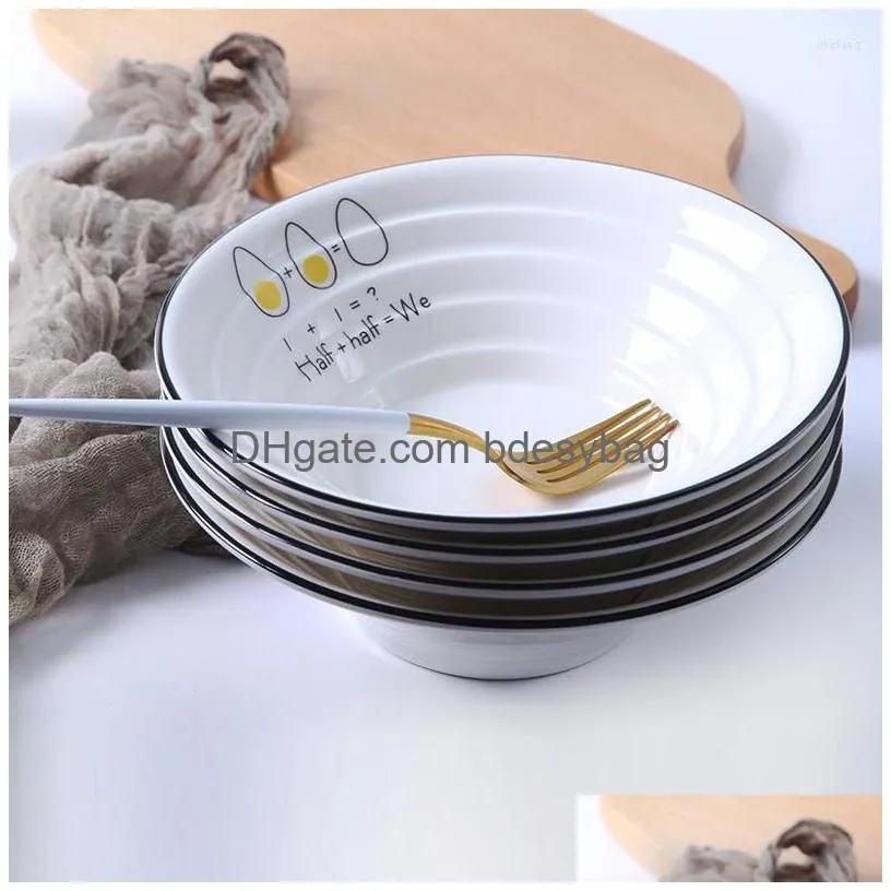 bowls ramen bowl simple ceramic creative cute instant noodle household salad large soup dish plate