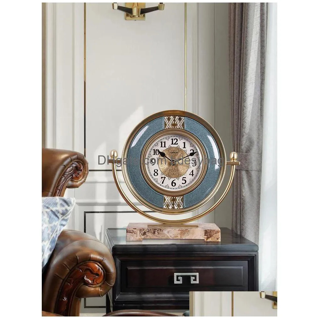 desk table clocks nordic gold clock vintage creative silent luxury simple bedroom reloj escritorio home decoration ac50tc