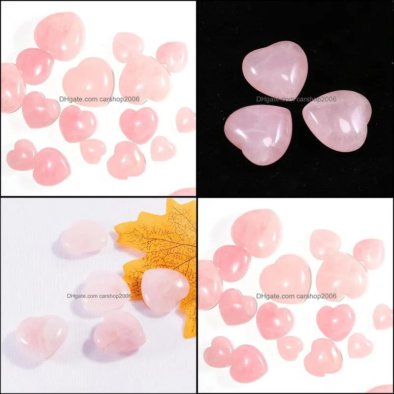 natural stone 25mm nonporous pink rose quartz heart chakra healing stone guides meditation ornaments jewelry accessory