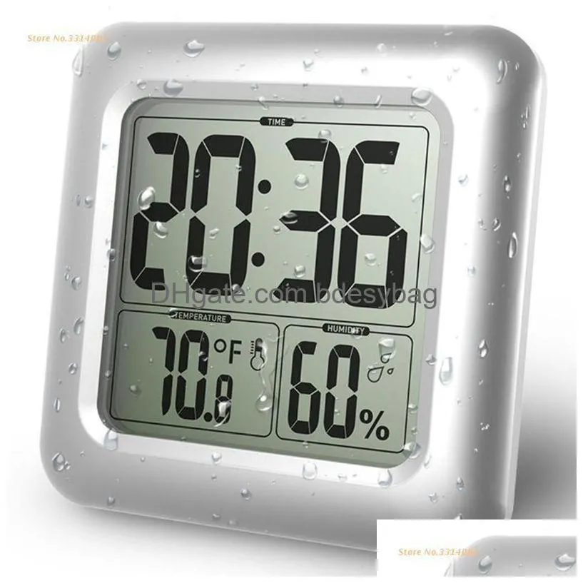 desk table clocks m0xd waterproof digital bathroom shower wall clock humidity time display