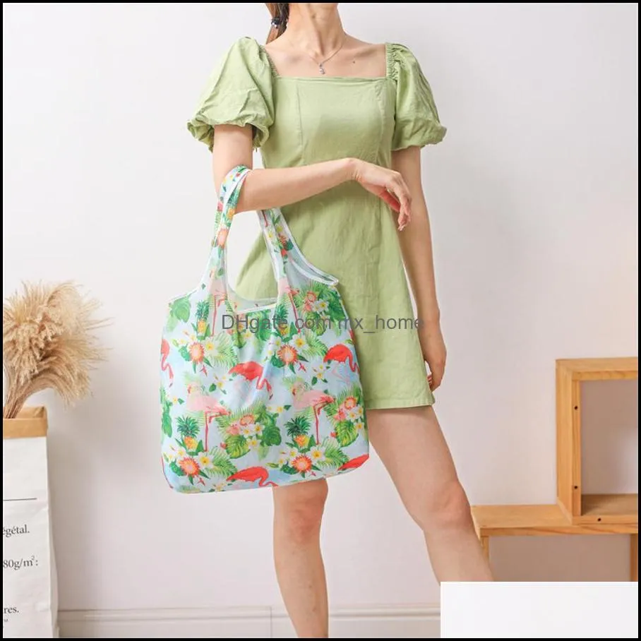 spot large calico portable shopping bag polyester bag wholesale folding advertising