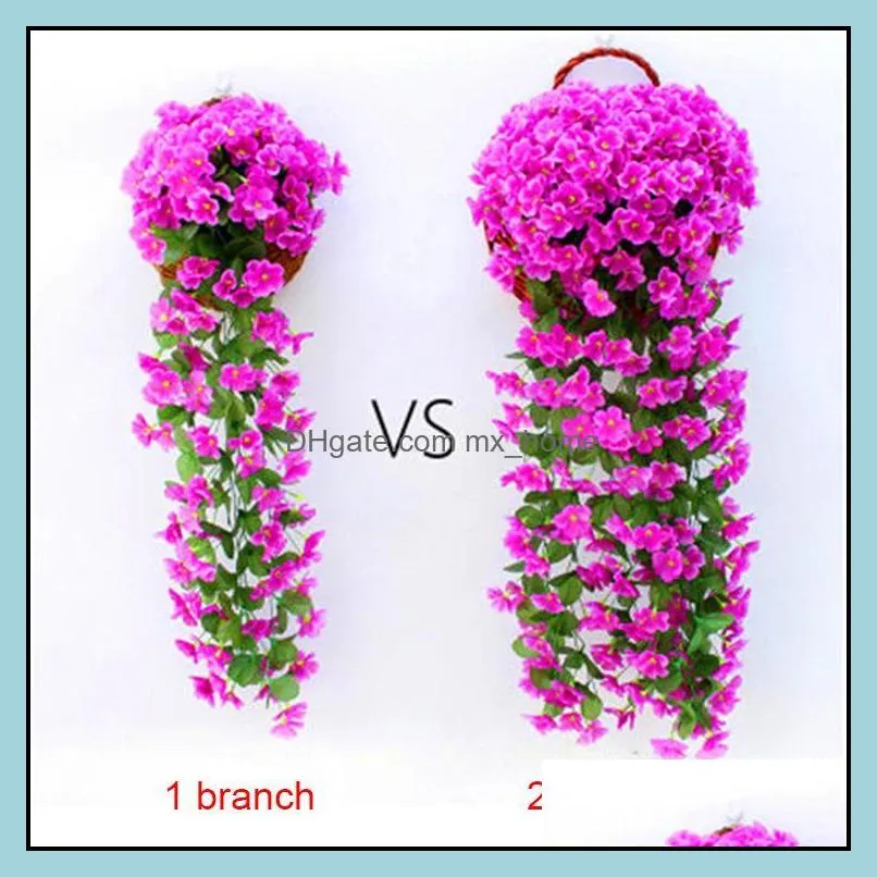 decorative flowers wreaths orchid fake flower wall hanging basket wedding decoration simulation artificial christmas garden party