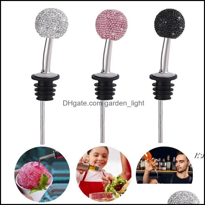 diamond wine pourer bar tool creative crystal wine stoppers home champagne decorative bottle stopper rra12732