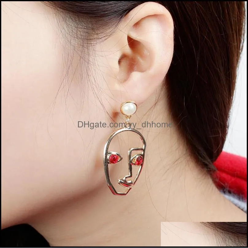 fashion face mask abstract earrings simple personality exaggerated punk style earring for woman girls jewelry gift party