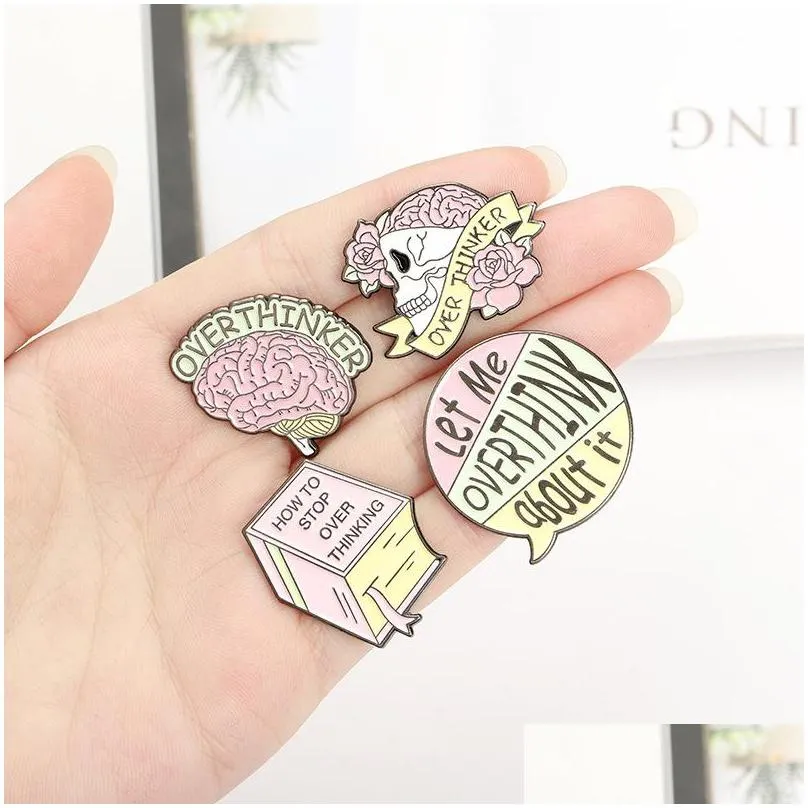 enamel brooches pin pink skeleton flower metal badges funny brooch pins gift 1480 e3