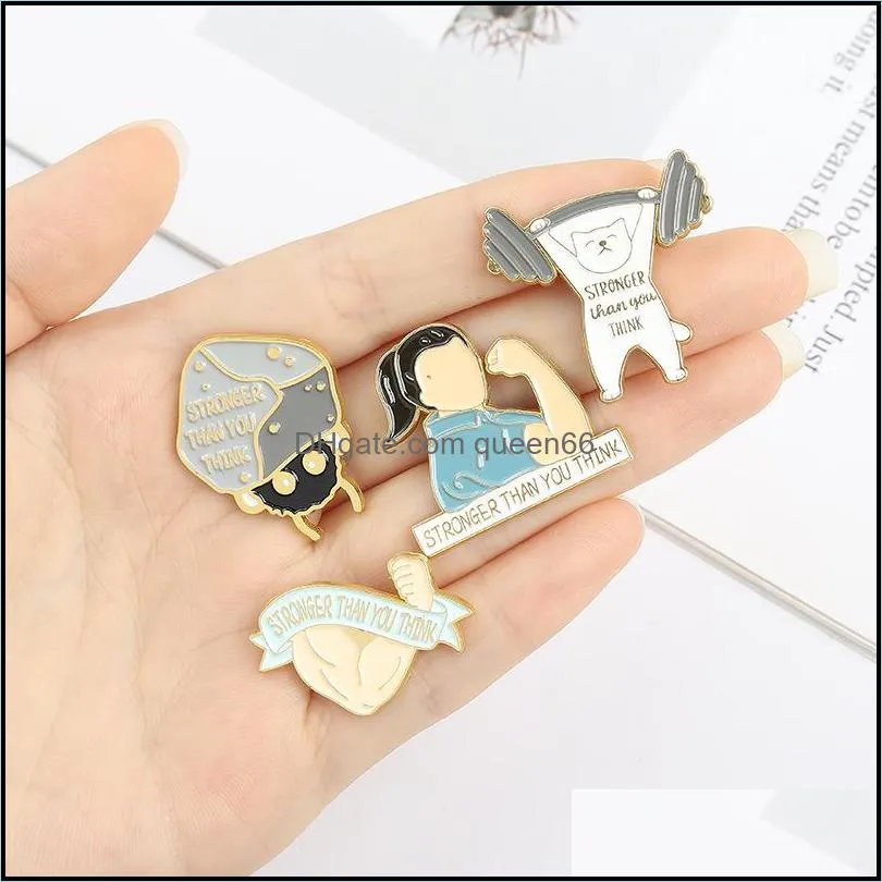 ribbon letter fist man collar brooches cat weightlifting fitness alloy pins sports party gift stronger enamel knapsack cowboy badge jewelry accessories