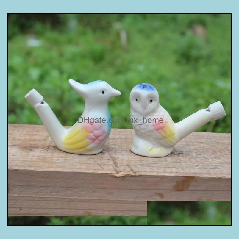 water bird whistle clay bird crafts ceramic glazed bird whistlepeacock birds home decoration office ornaments sn2514