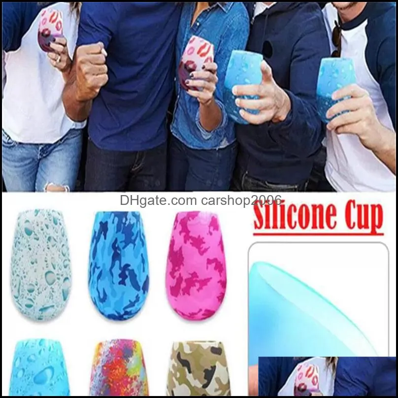 arts and crafts silicone wine glass camouflage lip boho ethnic skull sparkling water bottle outdoor mug beer whiskey set 18 styles