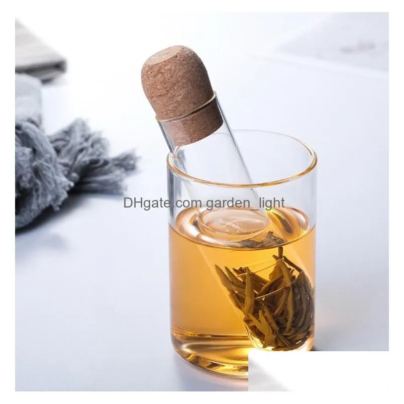 tea strainers creative glass tube design fancy filter tea herb kitchen accessories inventory wholesale