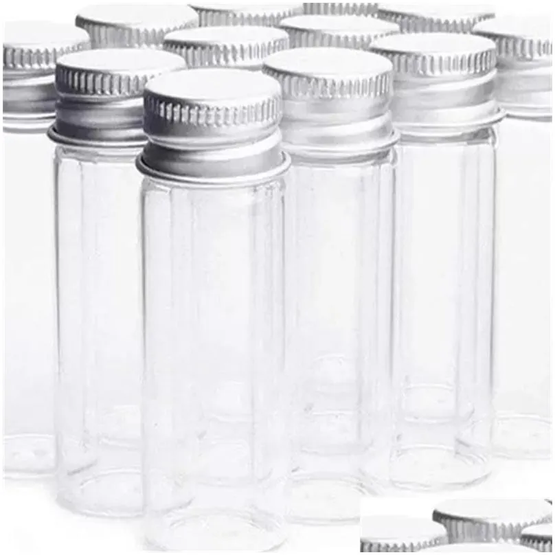 storage box household sundries 25ml transparent/white mini plastic pet bottle chemical vial reagent container with aluminum lid