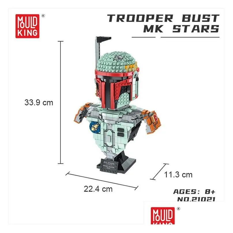 mould king 21021 bounty hunter display building set without original box for adults collectible gift modelhy