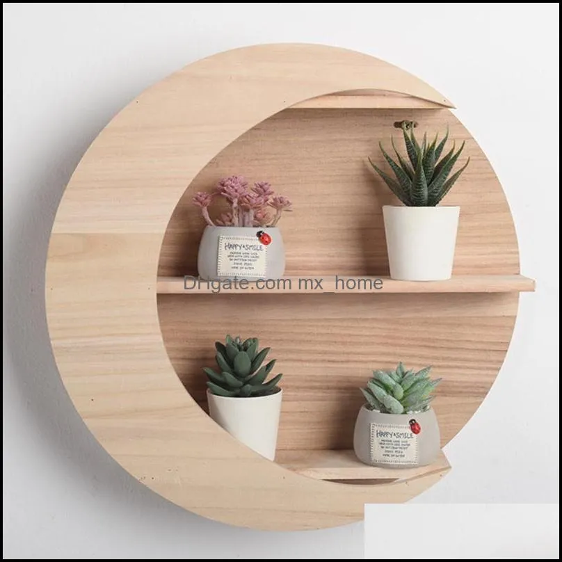 other home decor 1pc wooden storage rack wall mounted creative moon shape