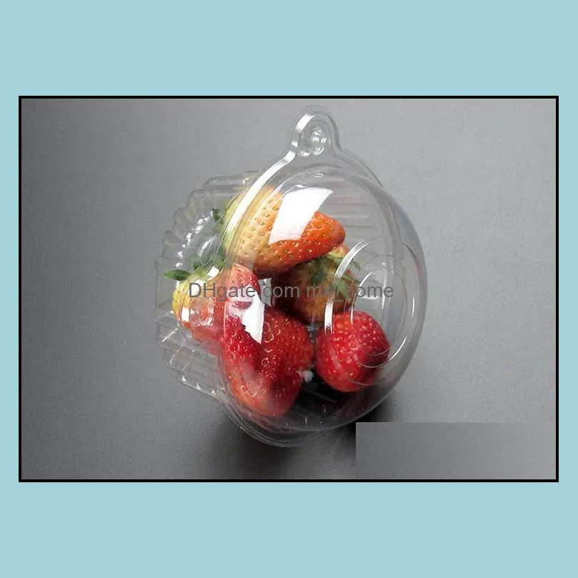 plastic cupcake cake muffin dome case disposable fruit salad holder boxes container packaging box sn2255