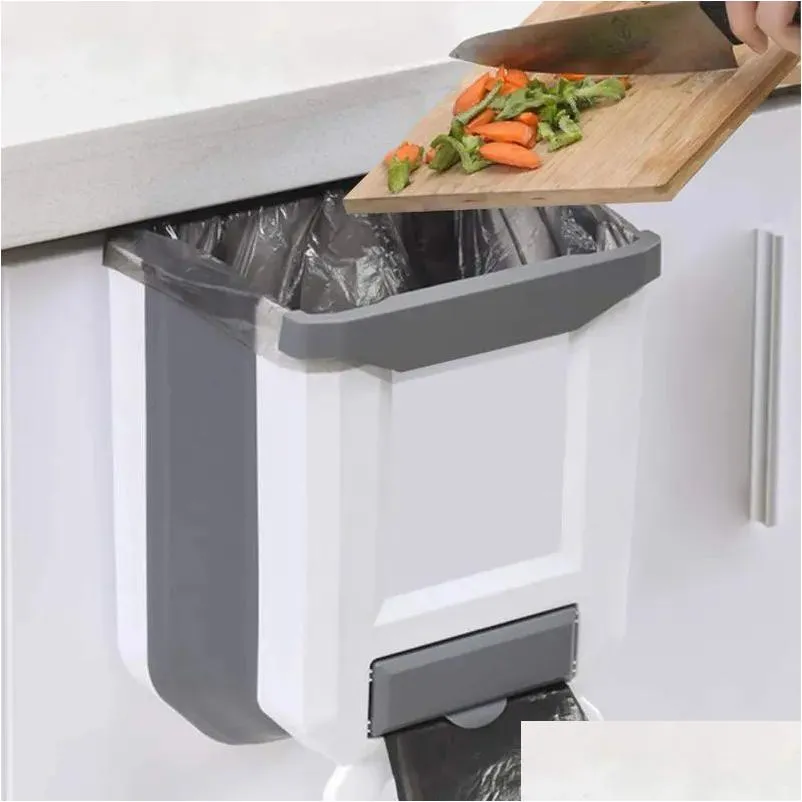 kitchen bin plastic folding wall mounted