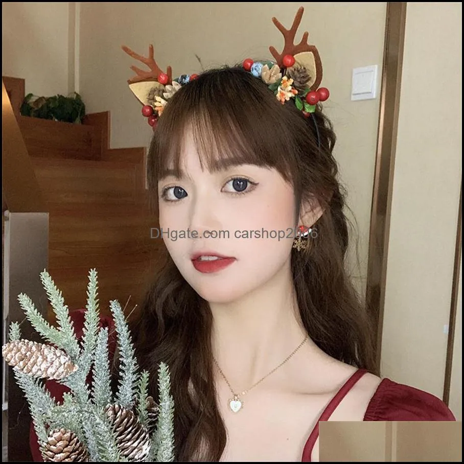 novelty items christmas antler hairpin adult small clip net red sen womens hair ornament christmas elk