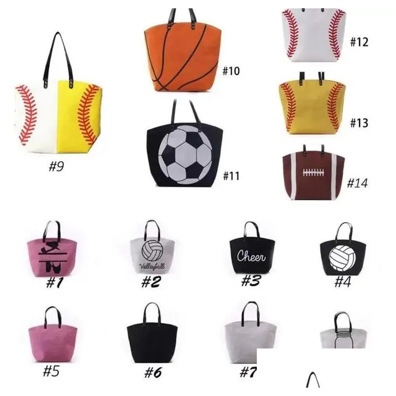 arts and crafts canvas bag baseball tote sports bags casual softball football soccer basketball cotton bag