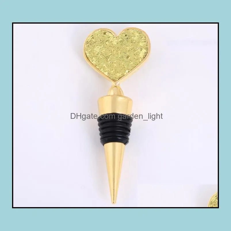 bar tools heart wine bottle stopper golden wines stoppers wedding favor giveaways for guests valentines souvenirs forboyfriend