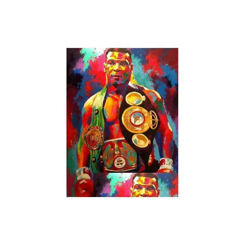 street graffiti art poster wall art decor painting print canvas art boxing champion tyson picture for childrens roomhome decor