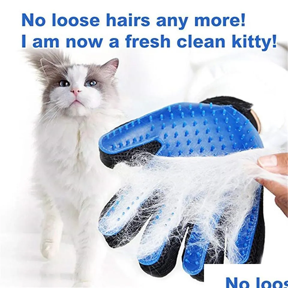 pet grooming glove dog cat silicone brush comb shed hair remove deshedding glove pet dog cat animal bath cleaning mitt massage tool