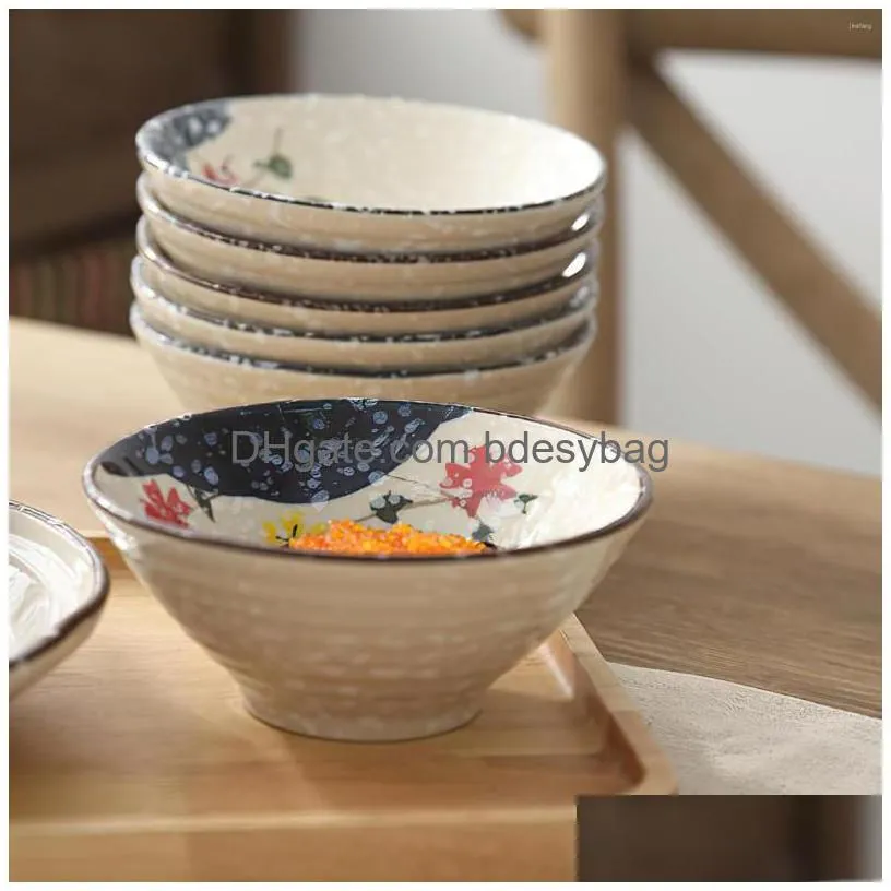 bowls bone china bowl dinnerware porcelain 5 inch ramen rice soup noodle dinner ceramics tableware household kitchen supplies