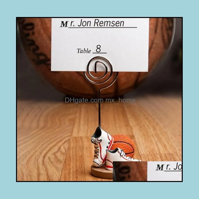 100pcs fashionable design resin basketball place card holder sports themed wedding party favors anniversary party table decor sn1813