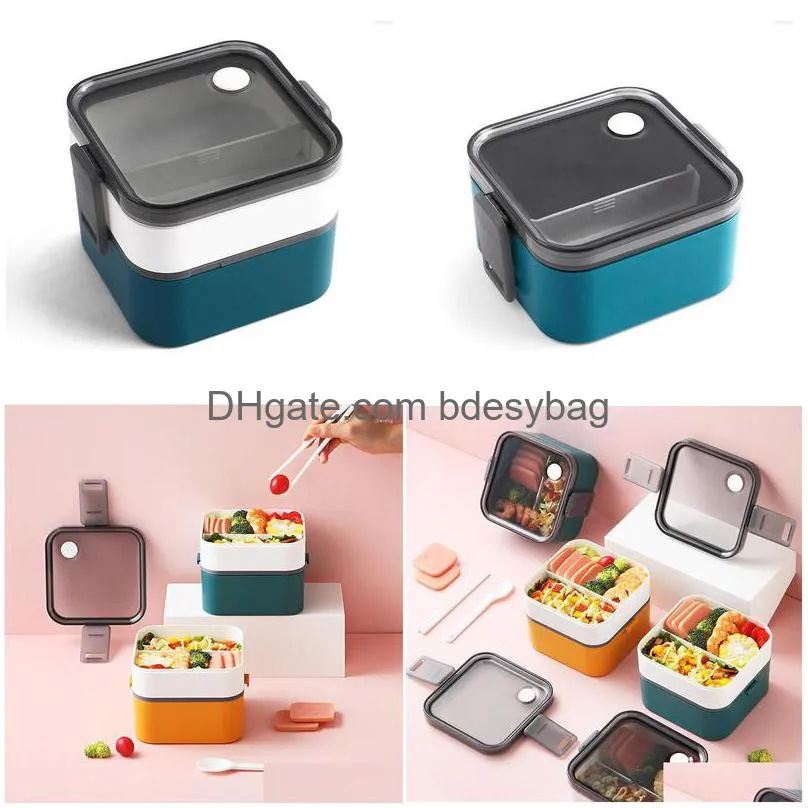 dinnerware sets lunch bento box cute small style portable square heated container storage insulated kitchen accessories