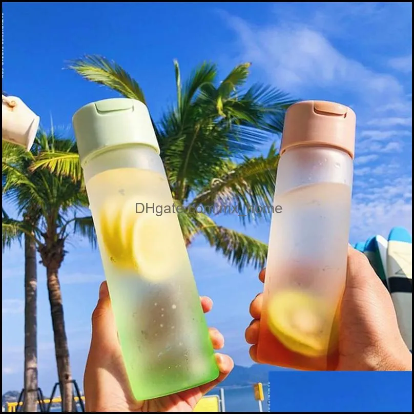 creative girl cute water bottle frosted glass drnk bottle with mirror student portable leakproof drinkware gift bpa 420ml