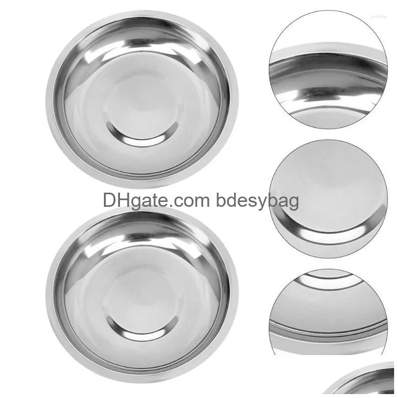 bowls dish sauce dipping bowl dishes plate round steel sushi soy seasoning stainless metal plates mini appetizer condiment tray