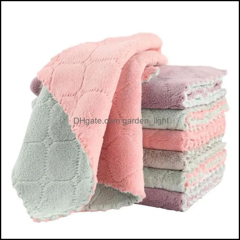  kitchen daily dish towel dish cleaning cloths kitchen rag nonstick oil thickened table cleaning cloth absorbent scouring pad