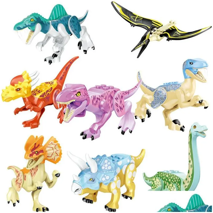 moc minifig dinosaur series building bricks assortment of boys and girls figurines for birthday party gift favors minifigures