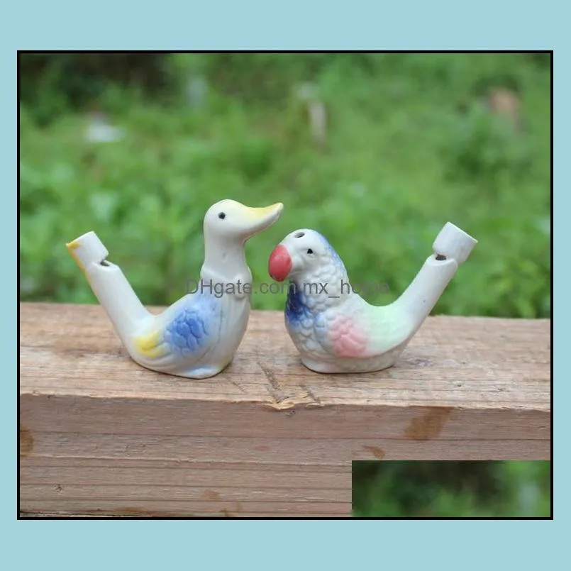 water bird whistle clay bird crafts ceramic glazed bird whistlepeacock birds home decoration office ornaments sn2514