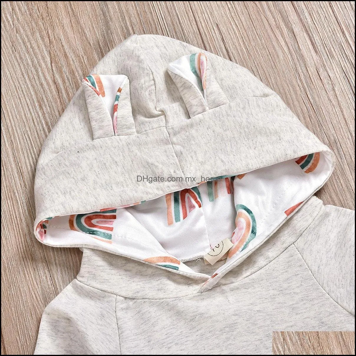 styles girl clothing set rainbow print long sleeve hoodies addpant baby 2 pieces sets