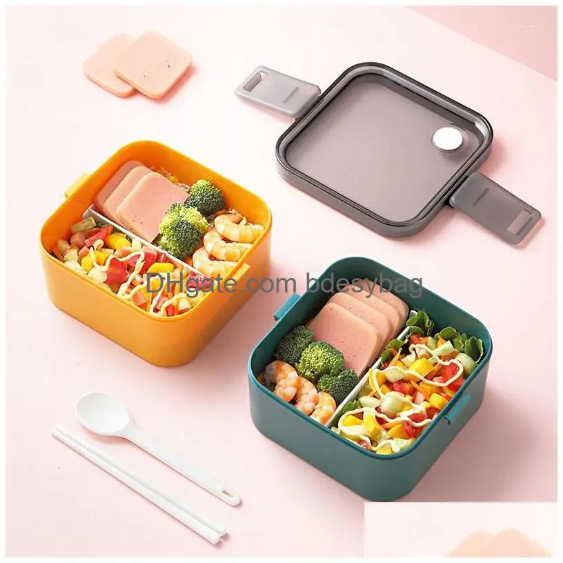 dinnerware sets lunch bento box cute small style portable square heated container storage insulated kitchen accessories